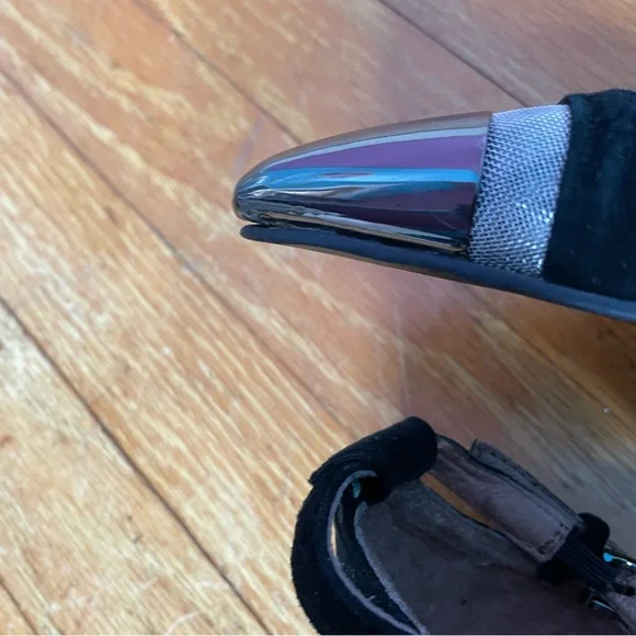 Jeffrey Campbell Koons Black Suede & Metal Ankle Strap Heels Women’s Size 8.5 - Picture 6 of 12